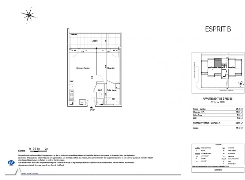 Appartement T2 - RDC - LOT 07 - Esprit B - Bèbles - Gironde - SupInvest