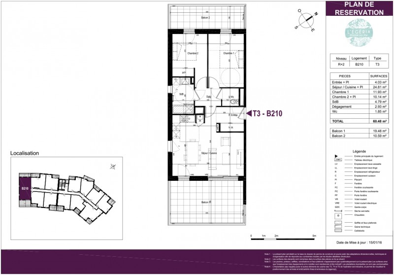 Appartement T3 R+2 LOT B210 L'Egeria OlonnesurMer Vendee